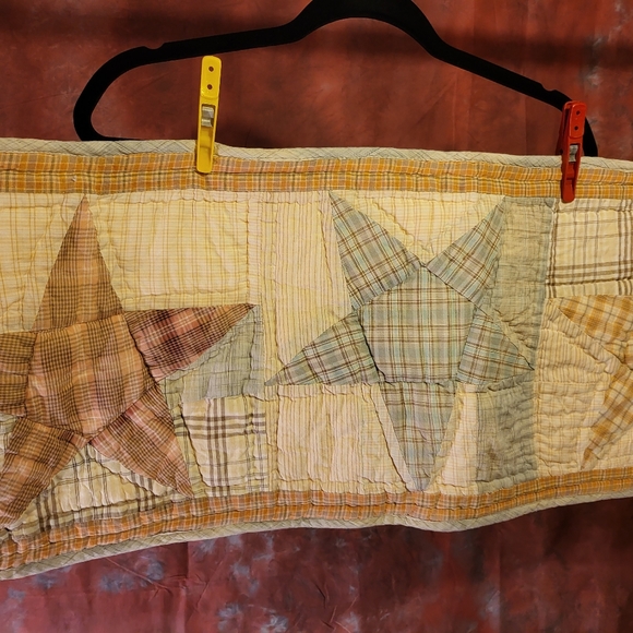 Vintage table runner QUILTED patchwork linens Estate find old vaf - Picture 8 of 13